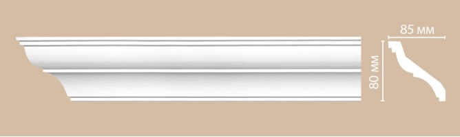 Плинтус потолочный гладкий Decomaster 96120F гибкий (80x85x2400 мм)