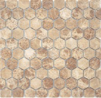 Мозаика Caramelle Mosaic Pietrine Hexagonal Emperador Light Mat hex 28.5x30.5