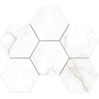 Мозаика Estima Ideal White Hexagon полированная 25x28.5 ID01