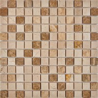 Мозаика Pixmosaic Каменная мозаика из мрамора Emperador Light Crema Nova на сетке 30.5x30.5 PIX274