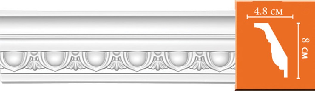 Плинтус потолочный с рисунком Decomaster DT-23 (80x48x2400 мм)