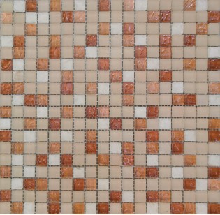 Мозаика Pixmosaic Glass Микс Бежевый 1.5x1.5 30x30 МС 2202