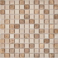 Мозаика Pixmosaic Каменная мозаика из мрамора Emperador Light Crema Nova на сетке 30.5x30.5 PIX276