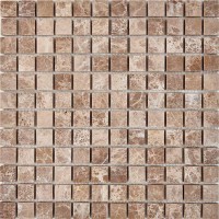 Мозаика Pixmosaic Каменная мозаика из мрамора Light Emperador на сетке 30.5x30.5 PIX225