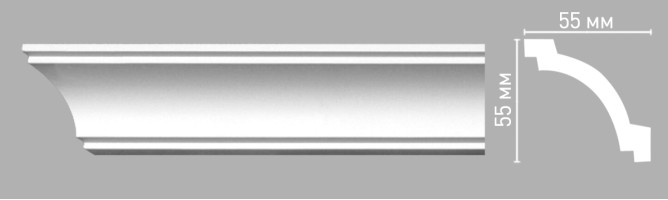 Плинтус потолочный гладкий Decomaster 96516 (55x55x2400 мм)