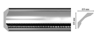 Плинтус потолочный с рисунком Decomaster 100C-63ШК/14 ШК/14 (69x69x2400 мм)