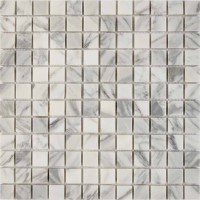 Мозаика Pixmosaic Каменная мозаика из мрамора Bianco Carrara на сетке 30.5x30.5 PIX242