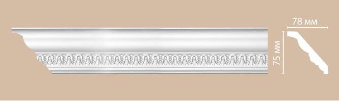 Плинтус потолочный с рисунком Decomaster 95350 (75x78x2400 мм)