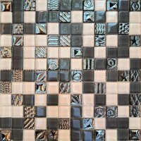 Мозаика Pixmosaic Glass Микс Платина 2.3x2.3 30x30 МС 2355