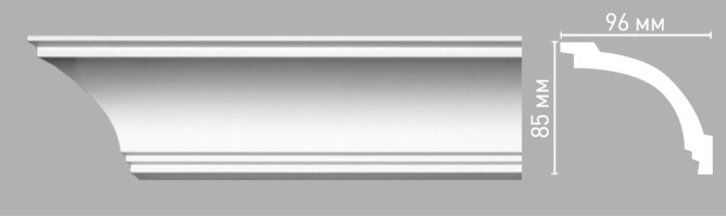 Плинтус потолочный гладкий Decomaster 96262/36 (85x96x2400 мм)