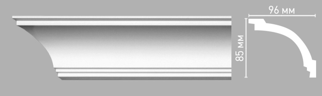 Плинтус потолочный гладкий Decomaster 96262/36 (85x96x2400 мм)