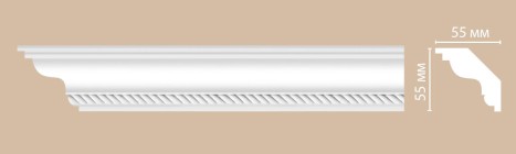 Плинтус потолочный с рисунком Decomaster DT-138F гибкий (55x55x2400 мм)