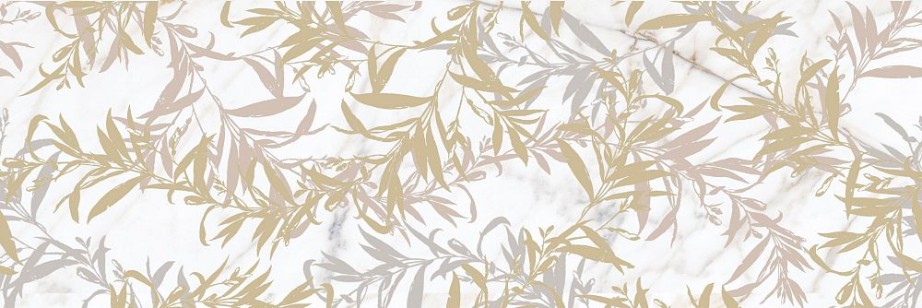 Декор Marazzi Italy Allmarble Wall Golden White Satin Decoro Foliage 80x120 M8T0