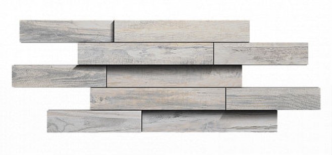 Мозаика Estima Spanish Wood White Muretto-3D неполированная 28x78.5 SP00
