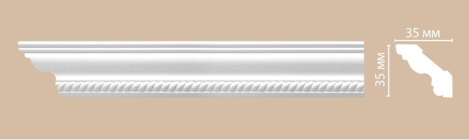 Плинтус потолочный с рисунком Decomaster 95637F гибкий (35x35x2400 мм)
