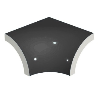 Pool Tile Radial Internal Corner Black Smooth