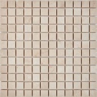 Мозаика Pixmosaic Каменная мозаика из мрамора Cream Marfil на сетке 30.5x30.5 PIX235