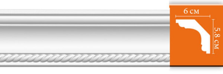 Плинтус потолочный с рисунком Decomaster DT-128 (58x60x2400 мм)