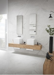 Плитка Gracia Ceramica Fjord Marble Gloss White белый 01 30х90 настенная 010100001300