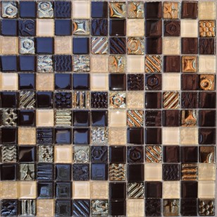 Мозаика Pixmosaic Glass Микс Шоколад 2.3x2.3 30x30 МС 2172
