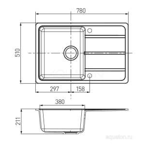 Мойка для кухни Акватон Аманда 78x51x21.1 1A712832AD230