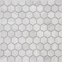 Мозаика Caramelle Mosaic Pietrine Hexagonal Travertino Silver Mat hex 28.5x30.5