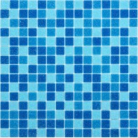 Мозаика Pixmosaic Glass Микс Голубая 32.7x32.7 13XZW05