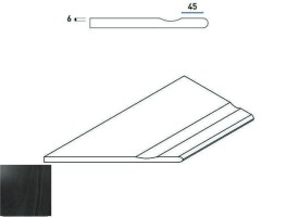 Бортик Italon Contempora X2 Carbon Bor. Svasato Round Sx 30x60 c выемкой закругленный левый 620090000228