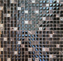 Мозаика Pixmosaic Glass Микс Черный 1.5x1.5 30x30 МКС 2030