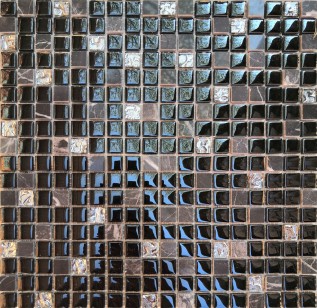 Мозаика Pixmosaic Glass Микс Черный 1.5x1.5 30x30 МКС 2030
