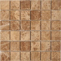 Мозаика Pixmosaic Каменная мозаика из мрамора Light Emperador на сетке 30.5x30.5 PIX223