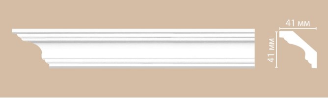 Плинтус потолочный гладкий Decomaster 96159F гибкий (41x41x2400 мм)