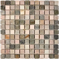 Мозаика Pixmosaic Каменная мозаика из сланца Slate Grey на сетке 30.5x30.5 PIX301