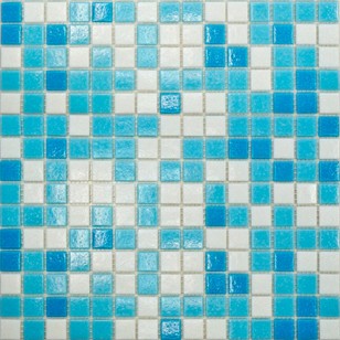 Мозаика Pixmosaic Glass Бело-голубая 32.7x32.7 MCD002