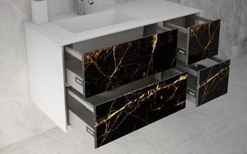 База под раковину Cezares Bellagio 70x46x48 Black&Gold Stone 54868