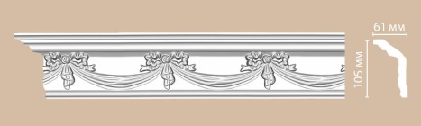 Плинтус потолочный с рисунком Decomaster 95603 (105x61x2400 мм)