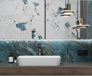 Керамогранит Laparet Beam Turquoise Бирюзовый Лаппатированный Шайн 60x120 
