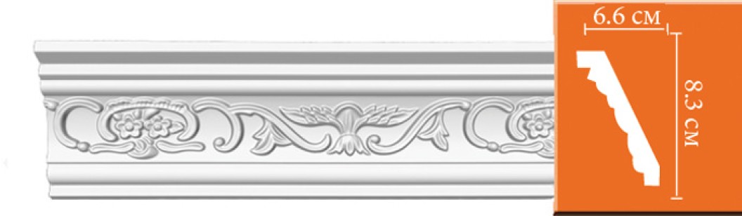Плинтус потолочный с рисунком Decomaster 95036 (83x66x2400 мм)