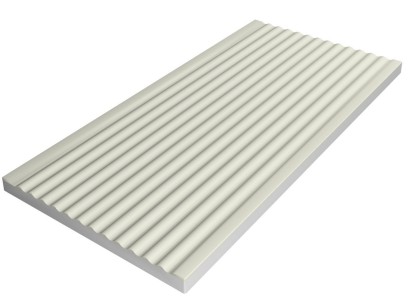 Pool Tile Border Beige Ribbed