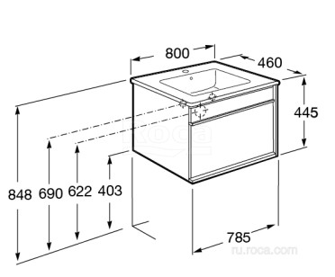 Тумба под раковину Roca Aneto 45x78.5x42.9 857430806