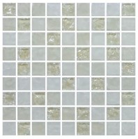 Мозаика Pixmosaic Камень и стекло Микс Молочный 1.5x1.5 30x30 МС 2203