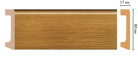 Плинтус напольный Decomaster D235-73 ШК/20 (80x17x2400 мм)