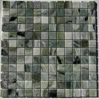 Мозаика Pixmosaic Каменная мозаика из мрамора Jet Green на сетке 30.5x30.5 PIX314