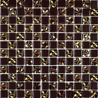 Мозаика Pixmosaic Glass Золото Шоколад 2.3x2.3 30x30 МС 799