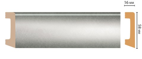 Плинтус напольный Decomaster D234-375 ШК/15 (58x16x2400 мм)