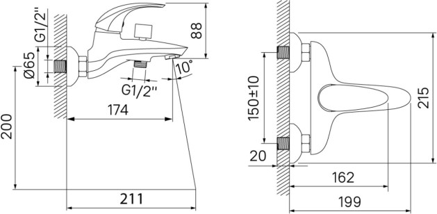 Смеситель для ванны Iddis Leaf LEASB00i02WA