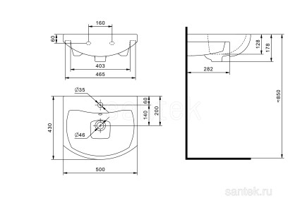 Раковина Santek Балтика 1WH501701