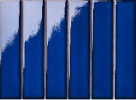 Мозаика Porcelain Mosaic Strip Синяя глянцевая 4.5x19.5 19.5x28.8 Y45PW03