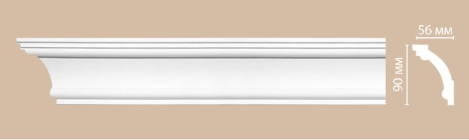 Плинтус потолочный гладкий Decomaster 96611 (90x56x2400 мм)