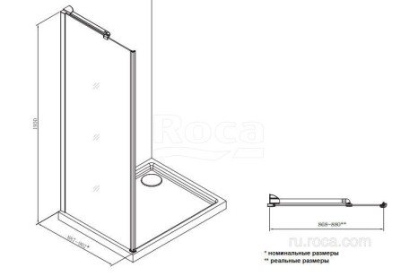 Душевое ограждение Roca Metropolis 90x195 MP3509012M